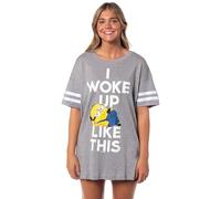 INTIMO Despicable Me Minions Women's I Woke Up Like This Nightgown Pajama Shirt Dress For Adults