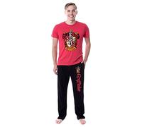 INTIMO Harry Potter Mens' Hogwarts All Houses Wizarding World Sleep Pajama Set, Gryffindor, L