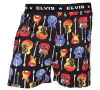 INTIMO Men's Elvis Presley Guitar Cotton Boxer Underwear (Small) Black