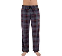 INTIMO Mens Microfleece Plaid Lounge Pant, Red, XL