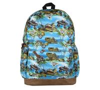 INTIMO Monster Jam Backpack Pirate Curse All Over Design 16" Book Bag Tech Sleeve with Adjustable Shoulder Straps