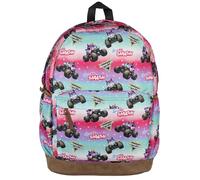 INTIMO Monster Jam Backpack Sparkle Smash All Over Design 16" Book Bag Tech Sleeve Adjustable Shoulder Straps