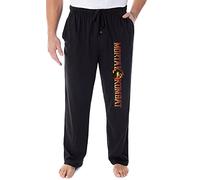 INTIMO Mortal Kombat Men's Dragon Script Logo Video Game Loungewear Sweatpants Pajama Pants (Large) Black