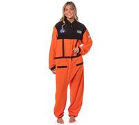INTIMO NASA Women's Astronaut Space Shuttle Space Suit One-Piece Costume Pajama Union Suit, Orange, S-M