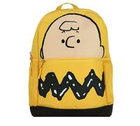 INTIMO Peanuts Backpack Charlie Brown Yellow 16" Book Bag with Adjustable Shoulder Straps Tech Sleeve
