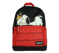 INTIMO Peanuts Backpack Snoopy & Woodstock Red Dog House 16" with Tech Sleeve Padded Adjustable Straps Book Bag