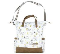 INTIMO Peanuts Convertible Totepack Snoopy and Woodstock Backpack with Carrying Handles and Shoulder Strap Faux Leather Bottom Bag