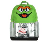INTIMO Sesame Street Backpack Oscar the Grouch Go Away! 16" Book Bag School Tech Sleeve with Adjustable Shoulder Straps