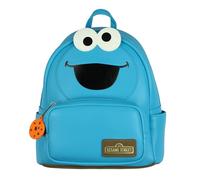 INTIMO Sesame Street Cookie Monster 11" Mini Backpack Character Faux-Leather Small Bag Purse with Adjustable Shoulder Straps