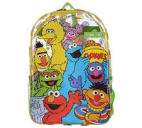INTIMO Sesame Street Elmo Big Bird Cookie Monster Clear Travel Backpack For Daily Use 16"
