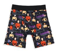 INTIMO Star Trek Boxer Brief Men's TNG Picard Data Riker Crusher Worf Deanna Troi All-Over Print Underwear, Black, M