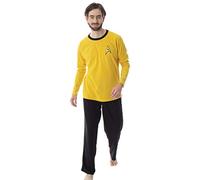 Intimo Star Trek Original Series Men's Uniform Costume Sleepwear Pajama Set - Captain Kirk Gold Commander Spock