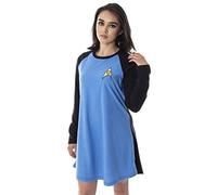 INTIMO Star Trek Original Series Women's Juniors Costume Raglan Sleep Shirt Nightgown Pajama Top (Spock, LG)