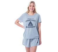 INTIMO Star Trek Star Fleet Academy Women's 2 Piece Pajama Set Short Sleeve and Shorts Loungewear Sleepwear PJ