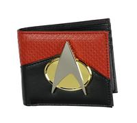 Star Trek The Next Generation Metal Command Badge Bi-Fold Wallet with ID Window Card Slots and Bill Sleeve