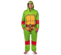 INTIMO Teenage Mutant Ninja Turtles Mens' Hooded Union Suit Costume Sleep Pajama For Adults, Raphael, S-M