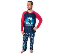 INTIMO The Polar Express Train Men's Raglan Shirt And Pants 2 Piece Sleep Lounge Pajama Set