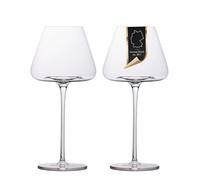 INTIRILIFE 2X Wine Glass with Modern Design - 600 ml Capacity - White Wine Red Wine Glass, Goblet, Dishwasher-Safe, Crystal Glass, Shock-Resistant