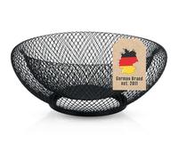 INTIRILIFE Metal Fruit Basket in Black Round 25 x 9.8 cm - Modern Double-Walled Fruit Bowl, mesh Design Decorative Bowl Wire Basket for Fruit Vegetables Kitchen Dining Table Living Room