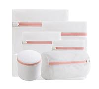 Intirilife Set of 6 laundry nets laundry bags in different sizes made of white polyester - To protect sensitive laundry from damage