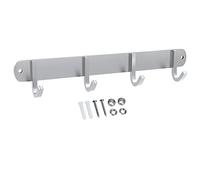 INTIRILIFE Stainless steel coat rack Modell D - 4 Hooks - coat hook rack wall mount wall hook wardrobe in 5 different designs