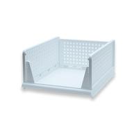 Intirilife Storage Box, Organiser for Wardrobe in White Plastic - 43 x 33.3 x 118.6 cm - Foldable Storage Basket for Drawers, Shelves, Stackable, Organising Box, Crate, Organising System