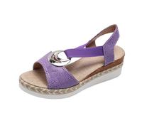 Into Summer: ’s Platform Sandals With Wavy Toe Opening And Elegant Sandal Design For Stylish Everyday Wear (Purple, 6.5)