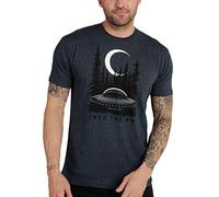 INTO The AM Cool Graphic T-Shirts for Men S - 4XL Premium Quality Unique Art Tees UFO Space, A Extraterrestrial - Navy, Medium