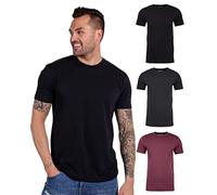 INTO THE AM Mens Adult T Shirt - Short Sleeve Crew Neck Soft Fitted Tees S - 4XL Fresh Classic Tshirts, 3-Pack Black/Charcoal/Maroon, XL