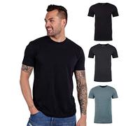 INTO THE AM Mens T Shirt - Short Sleeve Crew Neck Soft Fitted Tees S - 4XL Fresh Classic Tshirts, 3-Pack Black/Charcoal/Indigo, Medium