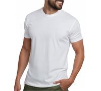 INTO THE AM Mens T Shirt - Short Sleeve Crew Neck Soft Fitted Tees S - 4XL Fresh Classic Tshirts, White, Large