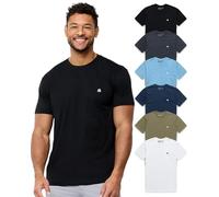 INTO THE AM Mens T Shirt with Logo - Short Sleeve Crew Neck Soft Fitted Tees S - 4XL Fresh Classic Basic Tshirts, 6-pack Black/Charcoal/Heather Columbia Blue/Midnight Navy/Military Green/White, 3XL