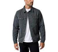 INTO THE AM Tradesman Trucker Jacket Men S-4XL Flannel Lined Workwear Cotton Canvas Jacket, Charcoal, XXL
