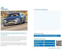 Into the Blue Aston Martin Vantage Driving Thrill with Hotlap Experience Gift Voucher - Valid at Nationwide Locations