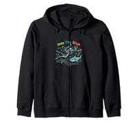 Into The Blue Scuba Diving Ocean Adventure Design Zip Hoodie