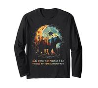 Into The Forest I Go Bear Compass Design Long Sleeve T-Shirt