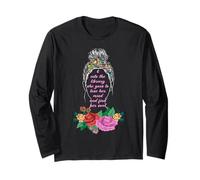 into the library she goes to lose her mind messy bun girls Long Sleeve T-Shirt