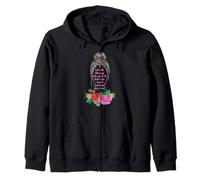 into the library she goes to lose her mind messy bun girls Zip Hoodie