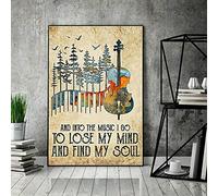 Into The Music I Go Poster, Lose Your Mind Find Your Soul Vintage Metal Sign 8X12 Inch