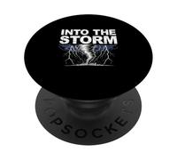 Into The Storm Tornado Chaser Lightning Hunter Meteorologist PopSockets Adhesive PopGrip