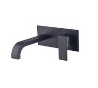 into The Wall Basin Faucet Full Copper Basin hot and Cold Water Faucet Bathroom Concealed Faucet Black, Square Gray