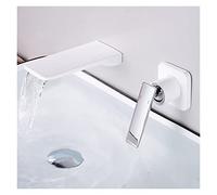 Into The Wall Washbasin Faucet, Hot & Cold Bathroom Sink Tap with Embedded Box - Chrome & White