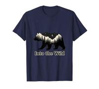 Into The Wild Bear Forest Night Sky Design T-Shirt