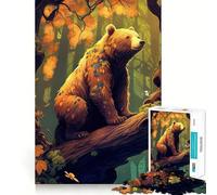 Into The Wild BearKing 1000 Piece Jigsaw Puzzles for Teenagers Brain Exercise Bright Color Pattern Build (38x26cm)