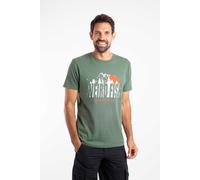 Into The Wild Front Print Graphic T-Shirt Weird Fish Dark Olive 4XL