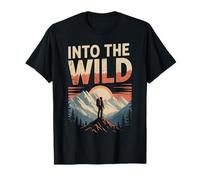 Into The Wild Hiking Mountain Explorer Adventure Retro Hiker T-Shirt