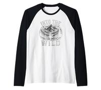INTO THE Wild Retro Hiker Adventurer Out of Breath Nature Raglan Baseball Tee