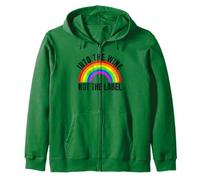 Into The Wine Not The Label LGBTQ+ Rainbow Gay Pride Month Zip Hoodie