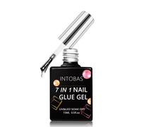 INTOBAS 7 in 1 Nail Glue Gel Uv Extra Strong for False Nails, 15Ml Nail Glue for Artificial Nails, Gel Gummy Base for Nail Tips, Gel Nail UV Long Lasting