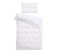 INTOMENG Colourful Heart Bedding Single Bed Duvet Cover Set for Girls Women Single Quilt Cover with Zip Fastening 3D Heart Bedding 135×200cm Matching Pillowcase 50×75cm 2 pcs Light Purple